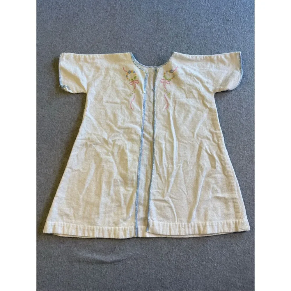 vintage handmade baby embroidered floral robe 9-12M